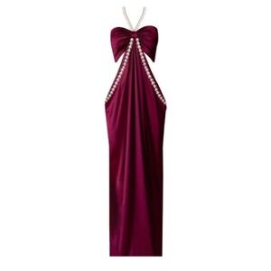 Nur Karaata
Women's Red Alice Pearl Burgundy Dress NWT